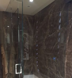 Amber Brown Marble Shower